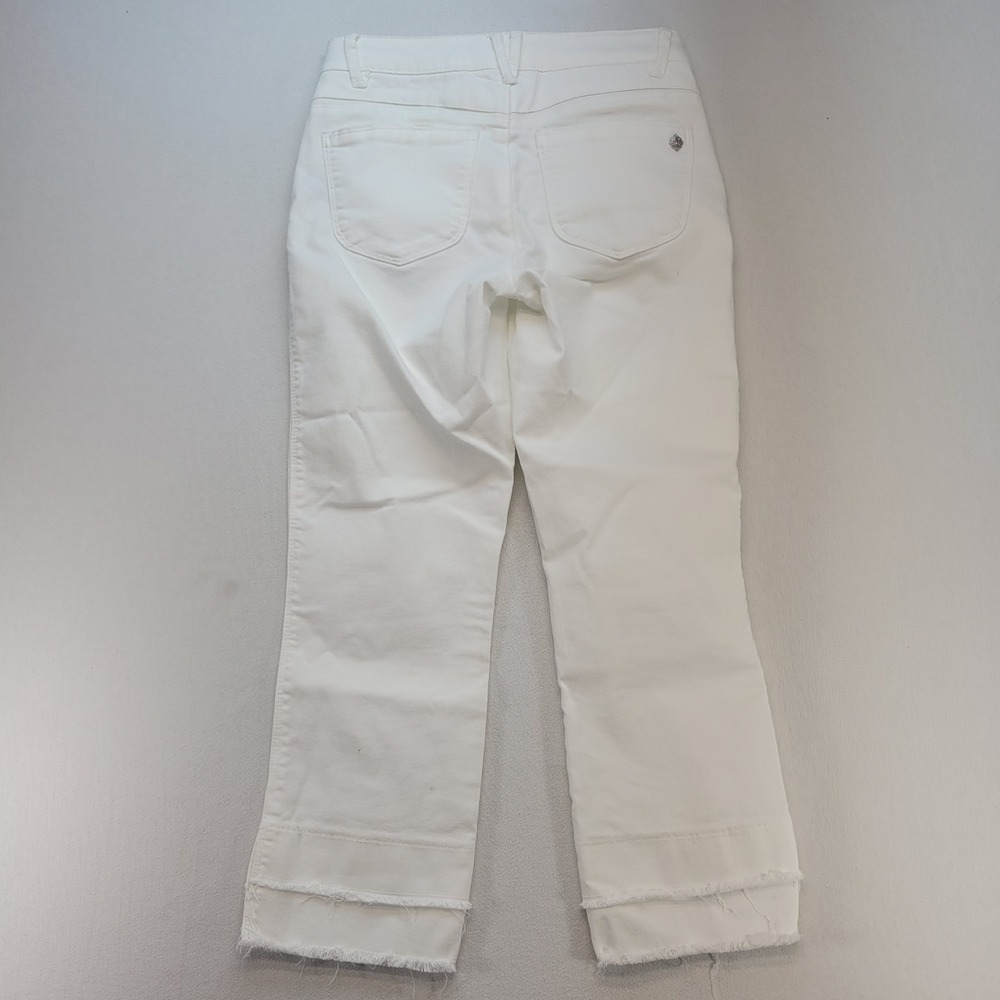 Democracy Crop Ankle Jeans Womens 2P White Ab Solution Raw Hem Denim - Picture 3 of 11